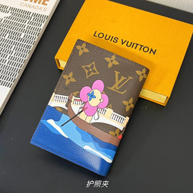 Louis Vuitton lv letter pattern passport holder-0010