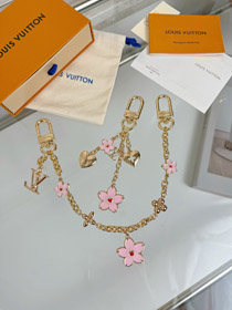 Louis Vuitton LV keychain Murakami Takashi collaboration cherry blossom