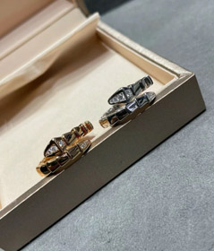 Bulgari classic pavé diamond snake ring-0067