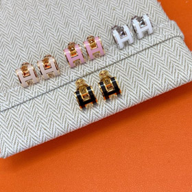 Hermes letter-shaped earrings-0147