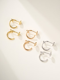 Cartier nail rose gold platinum earrings -0256  