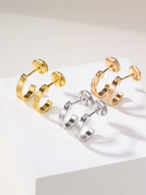 Cartier rose gold, yellow gold and white gold earrings-0263  