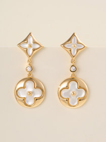 Louis Vuitton LV white mother-of-pearl earrings-0264