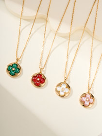 Louis Vuitton LV four-leaf clover diamond necklace-0267