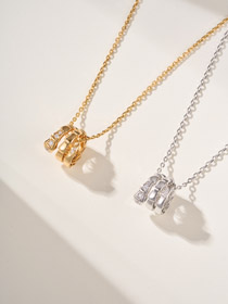 Bulgari snake bone tail diamond necklace-0280  