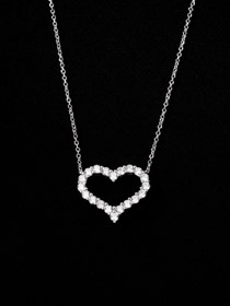 Tiffany heart shaped diamond necklace-0505