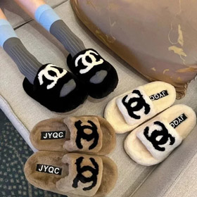 Chanel suede embroidered letters non-slip and anti-wear flip flops-2938